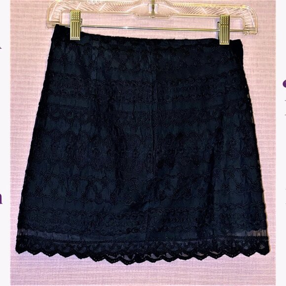 New With Tags Aberccrombie & Fitch Size 00 Dark Blue/Black Lace Like Min… - Picture 4 of 15